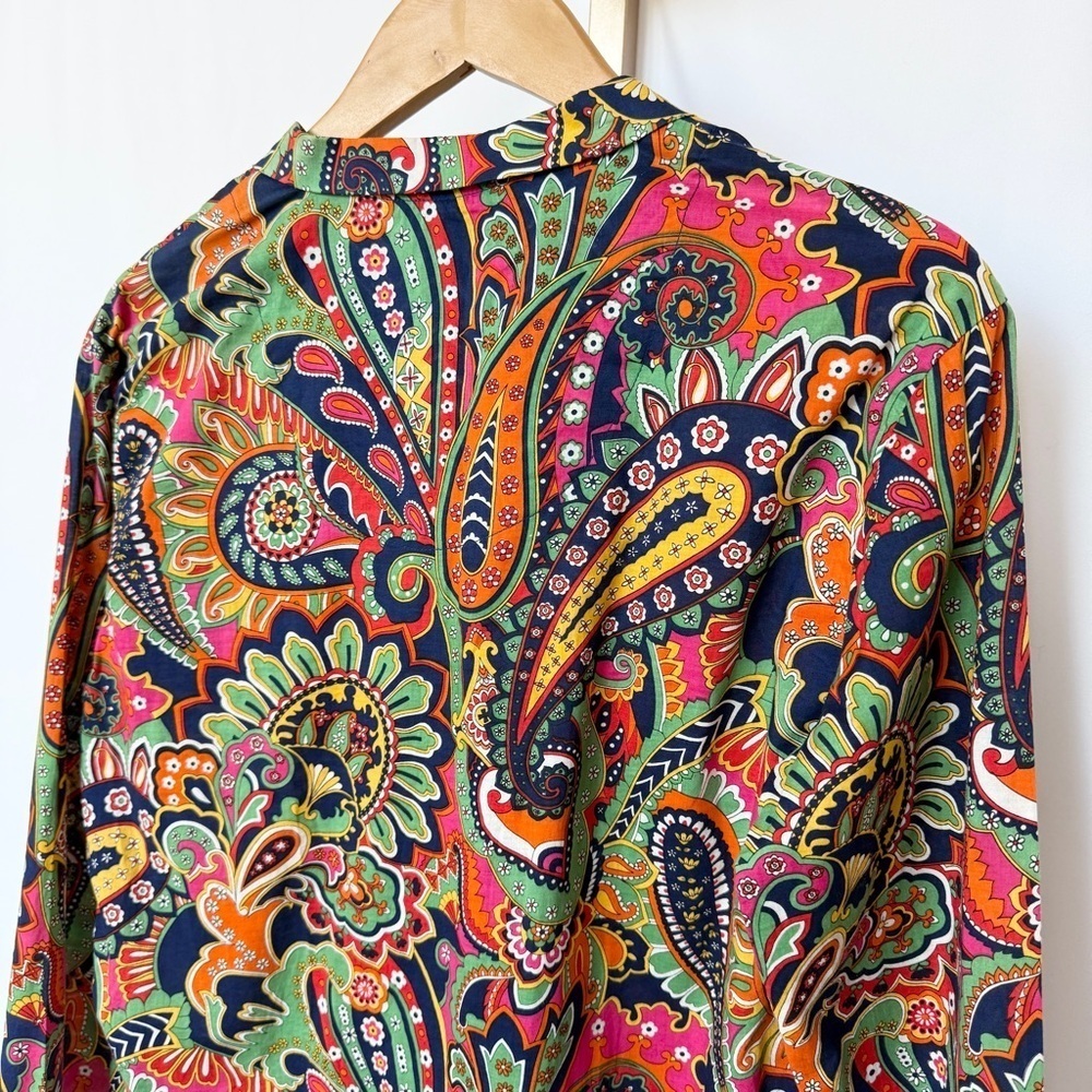 Vera Bradley Women's Paisley Blouse Multicolor Long Sleeve Button Front Size S - Picture 8 of 10